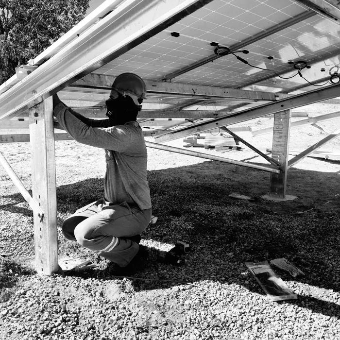 Detalhe de painéis solares